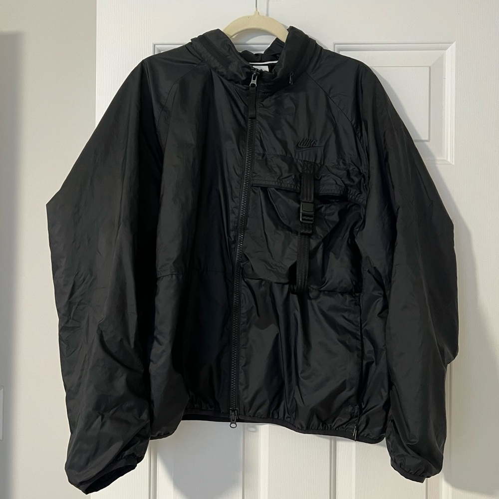 Nike Black Zip-Up Nylon Jacket and Cargo Joggers - Picture 3 of 6